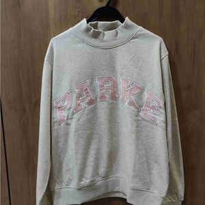 PARKE Rare Sold Out Grey Pink Logo Sweatshirt NWT
